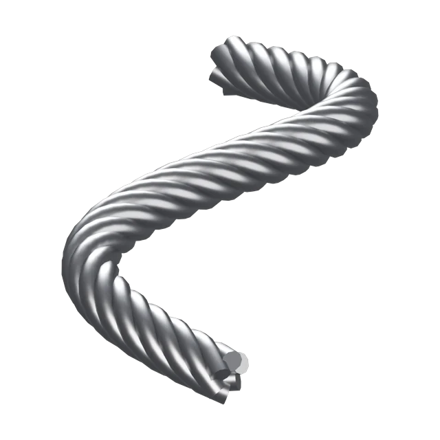 Braided Cable: Six tightly wound strands