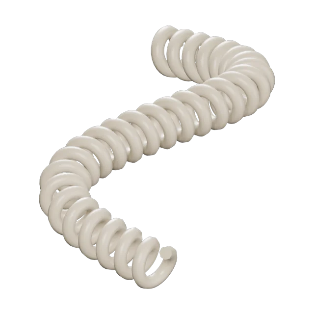 Coiled Cord: A phone cord: one wire wound in a tight helix