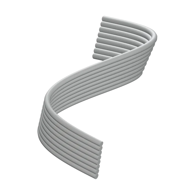 Flat IDC: Ribbon cable: a row of conductors sitting side by side