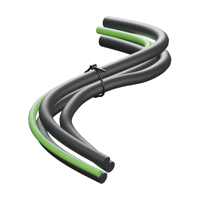 Power Trunk: Thick power cables, heavy zip ties, a little drop between them