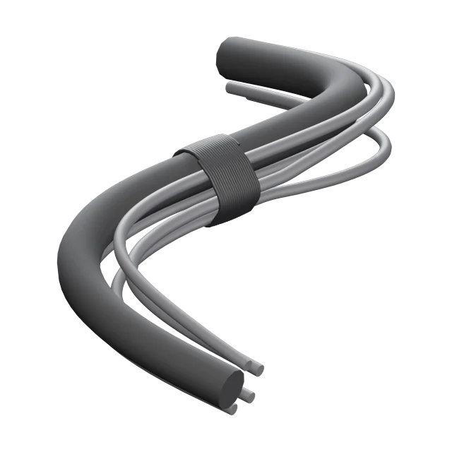 Stage Snake: A thick multicore with loose leads, gaffer-taped
