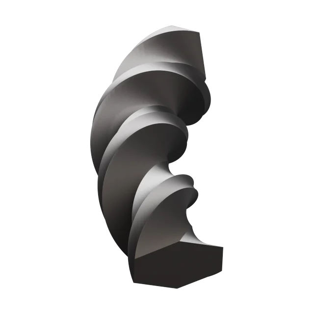 Twisted Bar: Flattened hex twisted along its length