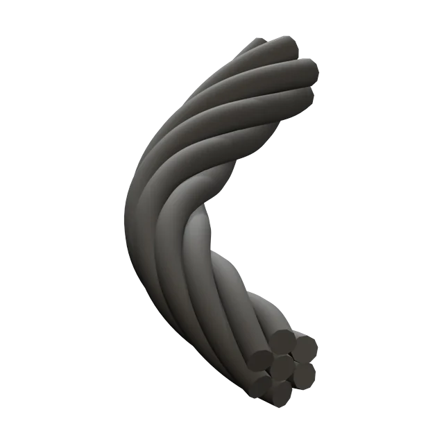 Wire Rope: Steel wire rope: six strands laid round a core